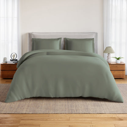 Essentials 100% Cotton Fitted King Bedsheet, 170 TC, Solid, Green