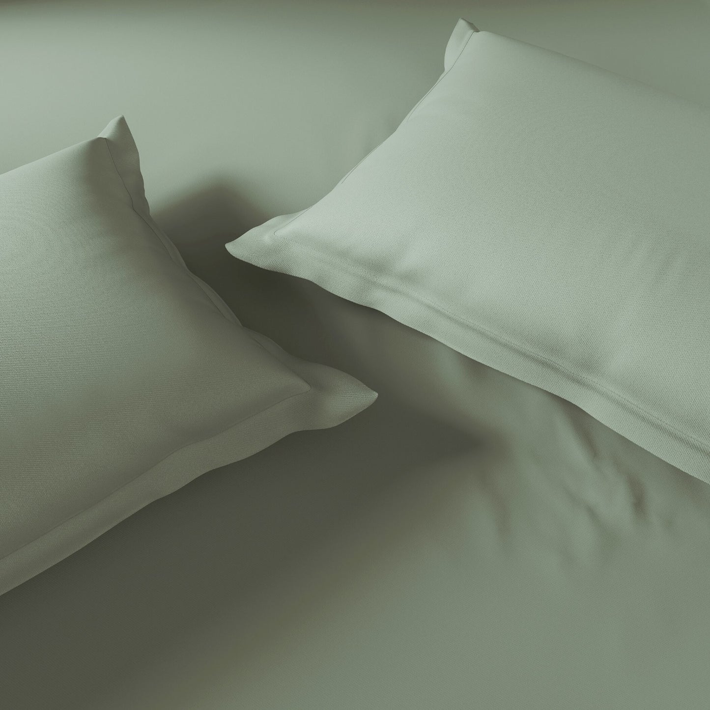 Essentials 100% Cotton Fitted King Bedsheet, 170 TC, Solid, Green