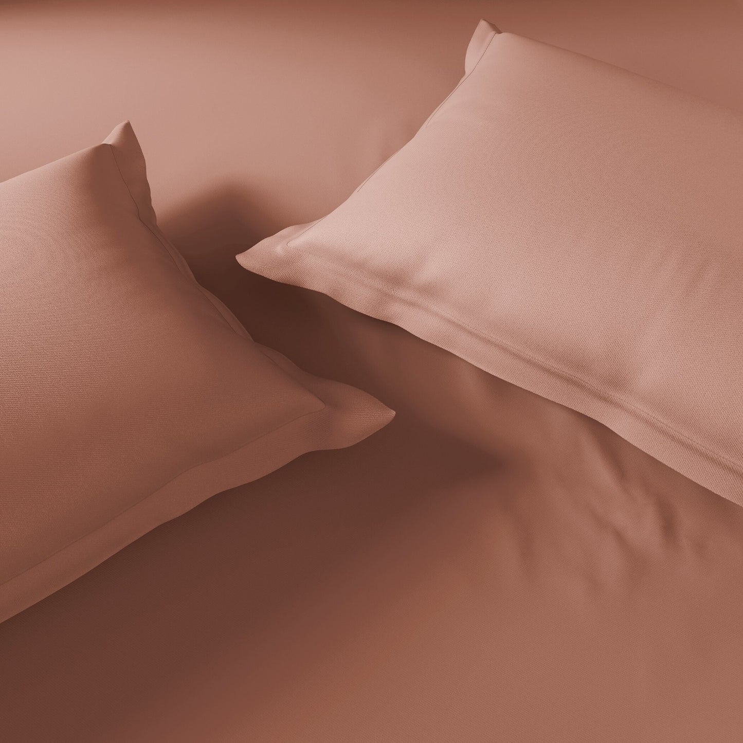 Essentials 100% Cotton Fitted King Bedsheet, 170 TC, Solid, Light Brown