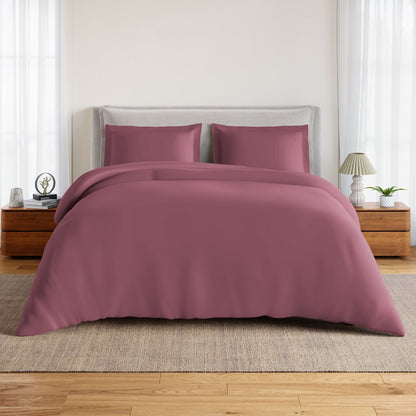 Essentials 100% Cotton Fitted King Bedsheet, 170 TC, Solid, Dark Pink