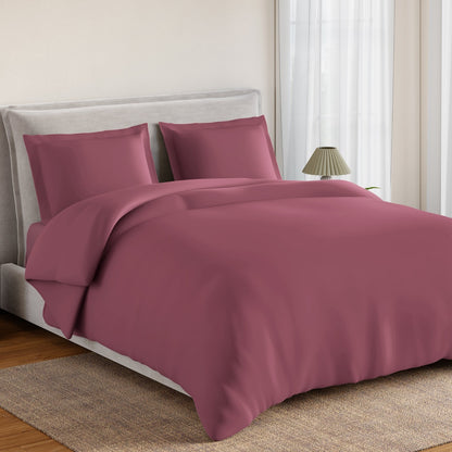 Essentials 100% Cotton Fitted King Bedsheet, 170 TC, Solid, Dark Pink