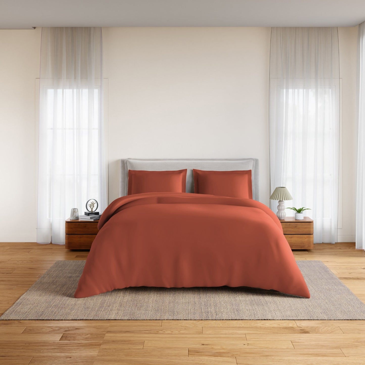 Essentials 100% Cotton Fitted King Bedsheet, 170 TC, Solid, Brown
