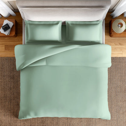 Essentials 100% Cotton Fitted King Bedsheet, 170 TC, Solid, Light Green