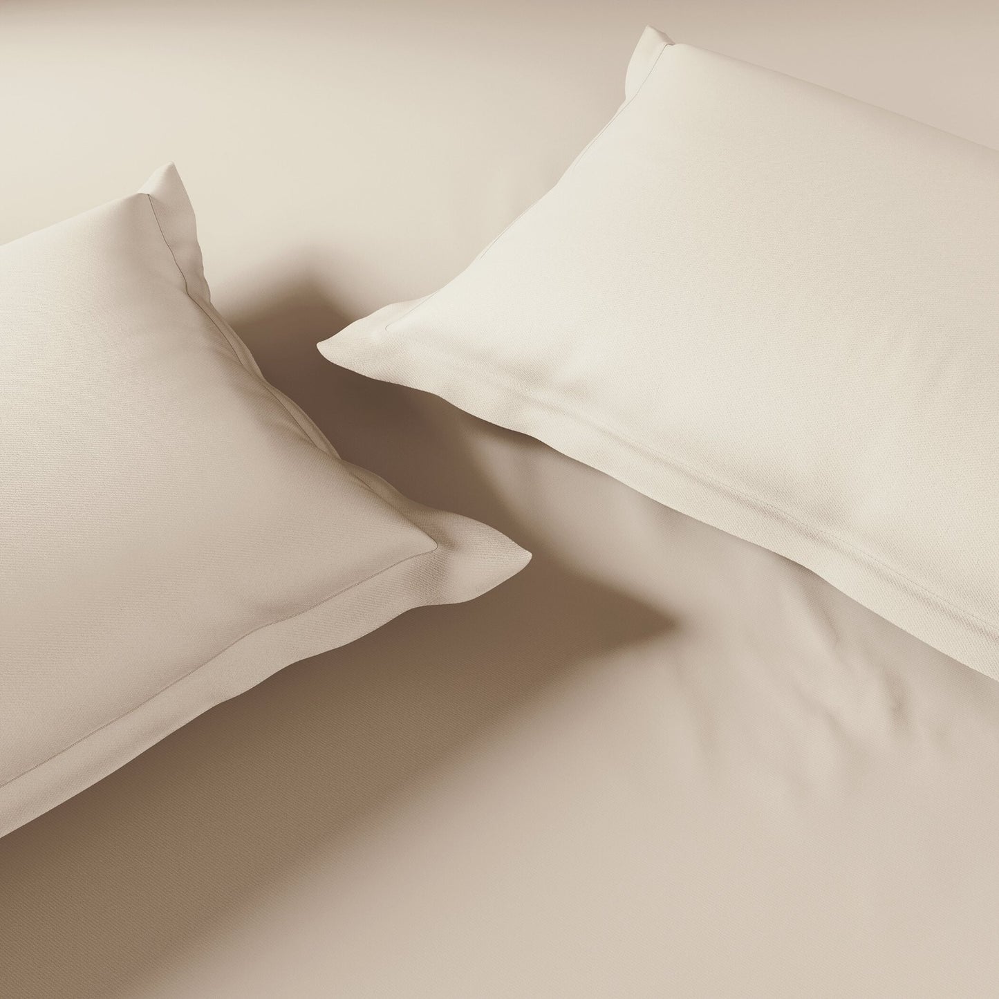 Essentials 100% Cotton Fitted Queen Bedsheet, 170 TC, Solid, Beige