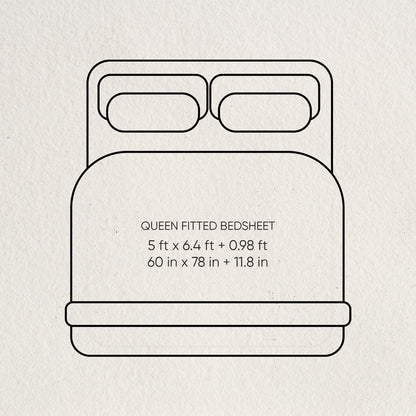 Essentials 100% Cotton Fitted Queen Bedsheet, 170 TC, Solid, Light Grey