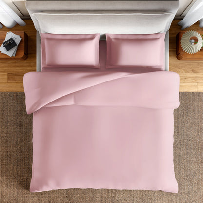 Essentials 100% Cotton Fitted Queen Bedsheet, 170 TC, Solid, Blush