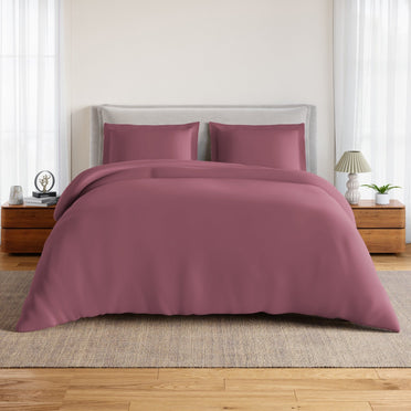 Essentials 100% Cotton Fitted Queen Bedsheet, 170 TC, Solid, Dark Pink