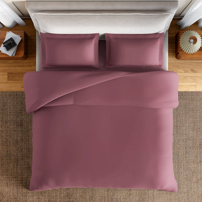 Essentials 100% Cotton Fitted Queen Bedsheet, 170 TC, Solid, Dark Pink