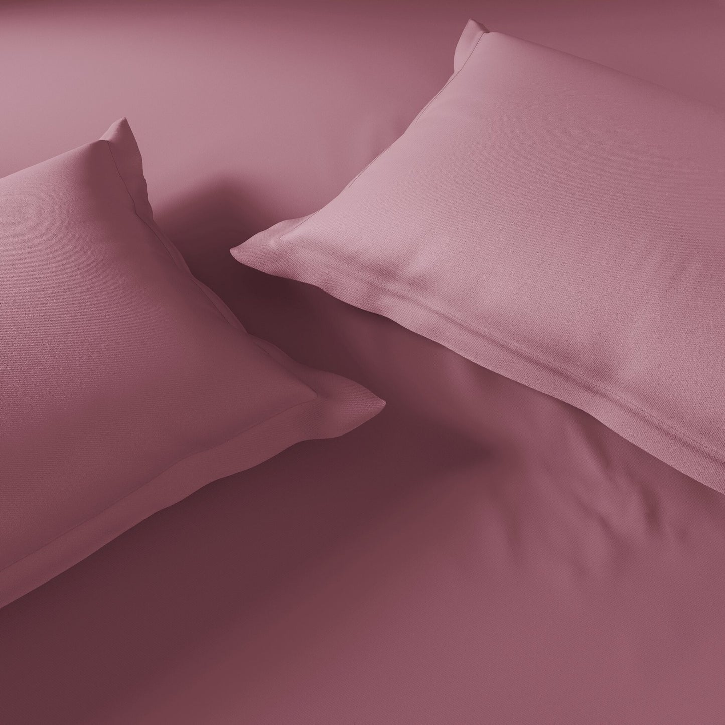 Essentials 100% Cotton Fitted Queen Bedsheet, 170 TC, Solid, Dark Pink