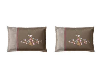 Essentials Premium 100% Cotton Large Bedsheet, 180 TC, Floral, Beige