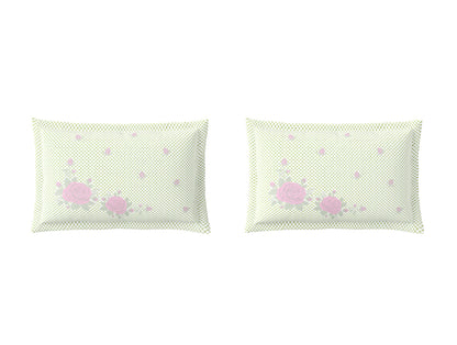 Essentials Premium 100% Cotton Large Bedsheet, 180 TC, Floral, White