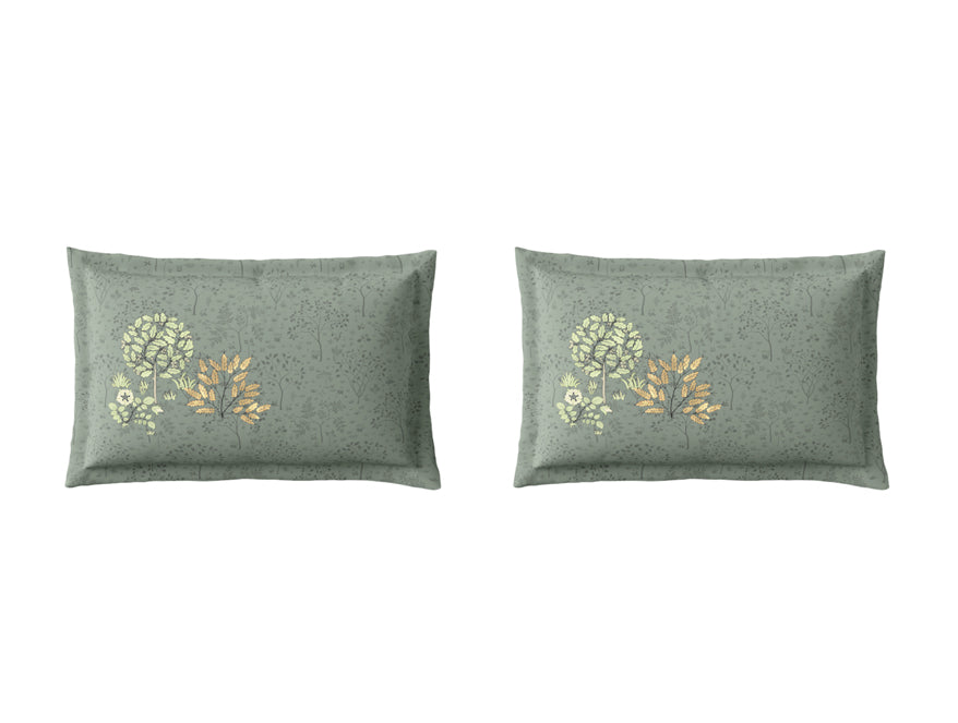 Essentials Premium 100% Cotton Large Bedsheet, 132 TC, Floral, Grey