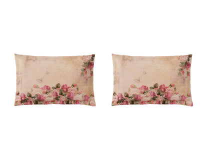 Essentials 100% Cotton Large Bedsheet, 180 TC, Floral, Beige