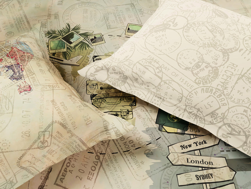 Essentials Premium 100% Cotton Large Bedsheet, 180 TC, Abstract, Beige