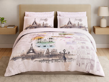 Essentials Premium 100% Cotton Large Bedsheet, 180 TC, Abstract, Light Pink