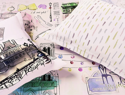 Essentials Premium 100% Cotton Large Bedsheet, 180 TC, Abstract, Light Pink