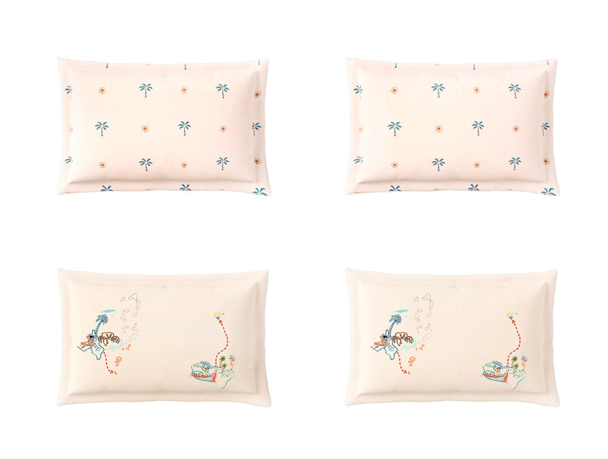 Essentials Premium 100% Cotton Large Bedsheet, 180 TC, Abstract, Light Blush