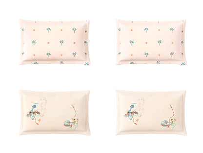Essentials Premium 100% Cotton Large Bedsheet, 180 TC, Abstract, Light Blush