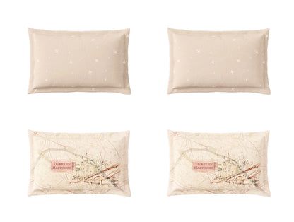 Essentials Premium 100% Cotton Large Bedsheet, 180 TC, Abstract, Beige