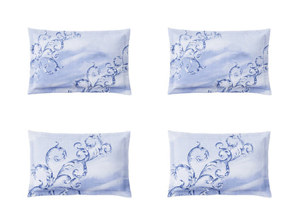 Essentials Premium 100% Cotton Large Bedsheet, 180 TC, Ornate, Light Blue