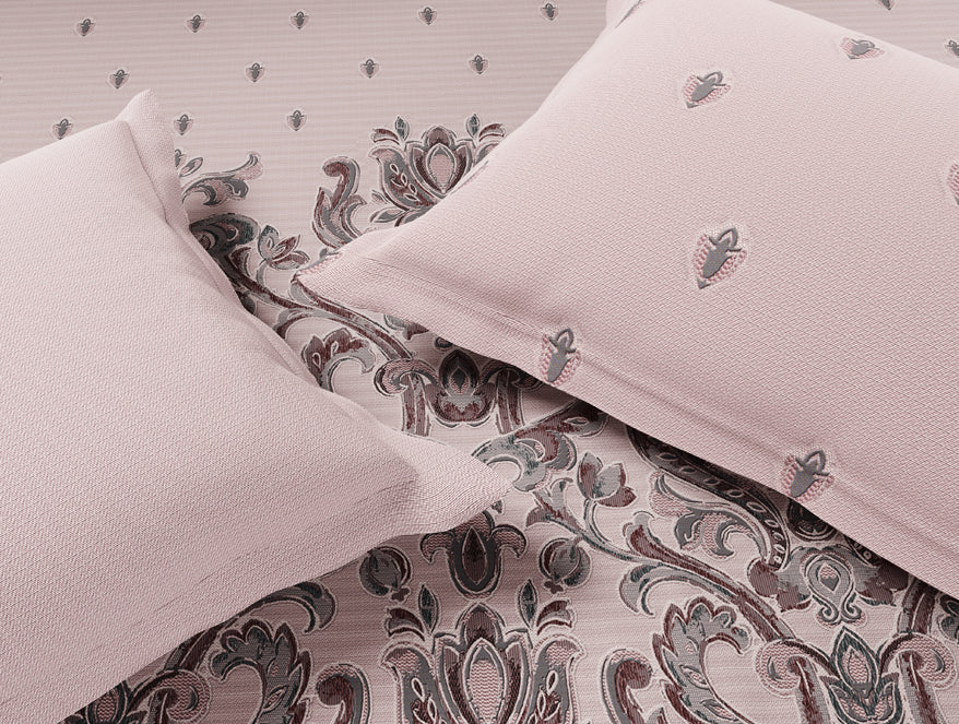 Essentials Premium 100% Cotton Large Bedsheet, 180 TC, Ornate, Light Blush