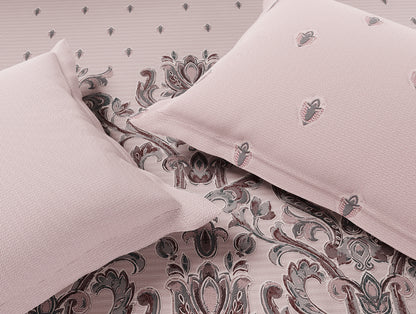 Essentials Premium 100% Cotton Large Bedsheet, 180 TC, Ornate, Light Blush