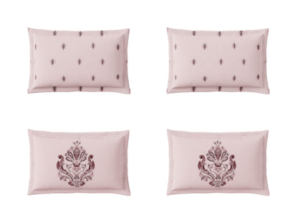 Essentials Premium 100% Cotton Large Bedsheet, 180 TC, Ornate, Light Blush