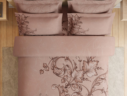 Essentials Premium 100% Cotton Large Bedsheet, 180 TC, Ornate, Light Brown