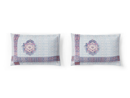 Essentials 100% Cotton Double Bedsheet, 132 TC, Ornate, Grey