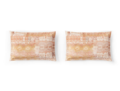 Essentials 100% Cotton Double Bedsheet, 132 TC, Ornate, Blush