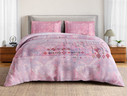 Essentials 100% Cotton Double Bedsheet, 132 TC, Ornate, Pink
