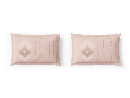 Essentials 100% Cotton Double Bedsheet, 132 TC, Geometric, Blush