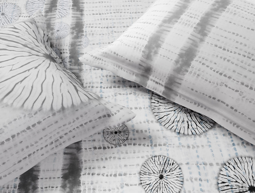 Essentials 100% Cotton Double Bedsheet, 132 TC, Geometric, Grey