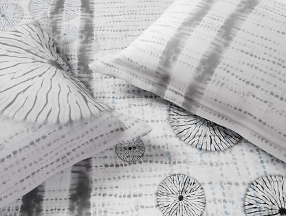 Essentials 100% Cotton Double Bedsheet, 132 TC, Geometric, Grey