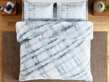 Essentials 100% Cotton Double Bedsheet, 132 TC, Geometric, Light Blue