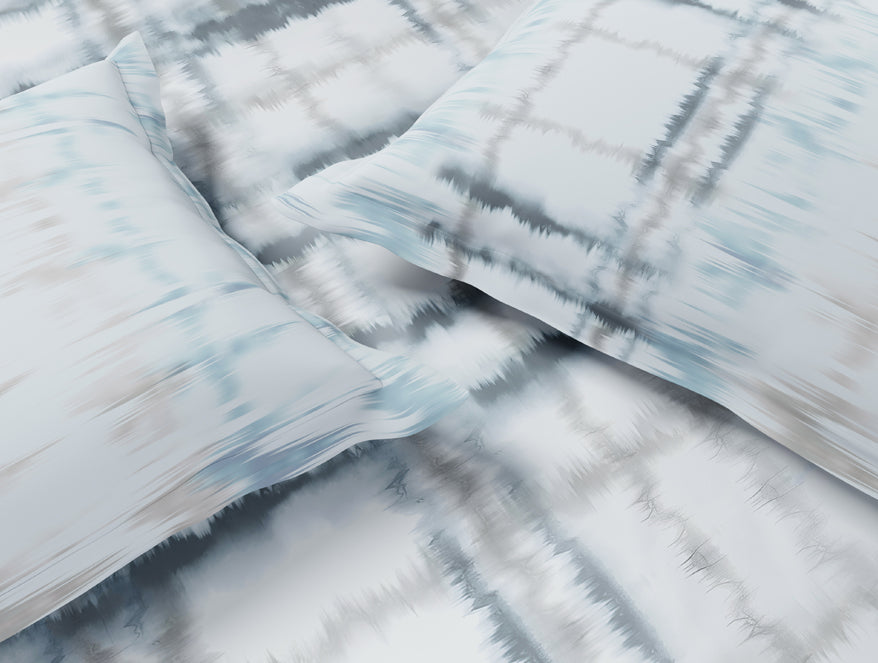 Essentials 100% Cotton Double Bedsheet, 132 TC, Geometric, Light Blue