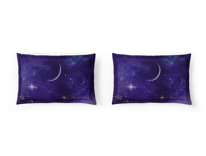 Essentials 100% Cotton Double Bedsheet, 132 TC, Abstract, Dark Violet