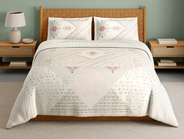 Innovations Hygro Cotton Large Bedsheet, 210 TC, Geometric, Cream