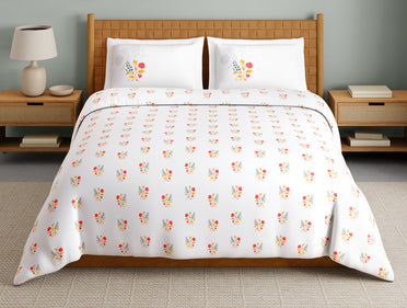 Innovations Hygro Cotton Large Bedsheet, 210 TC, Floral, White