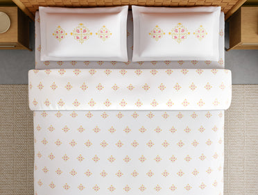 Innovations Hygro Cotton Large Bedsheet, 210 TC, Floral, White