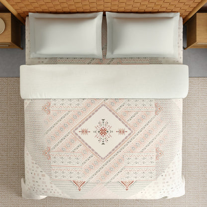 Innovations Hygro Cotton Double Quilt, 210 TC, Geometric, Cream