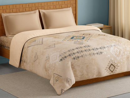Innovations Hygro Cotton Double Quilt, 210 TC, Geometric, Beige