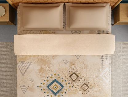 Innovations Hygro Cotton Double Quilt, 210 TC, Geometric, Beige
