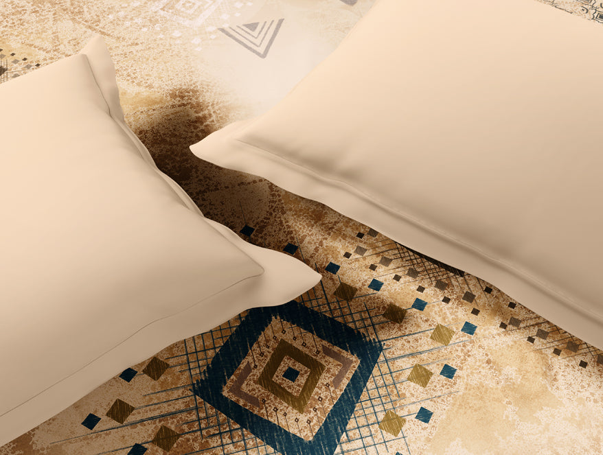 Innovations Hygro Cotton Double Quilt, 210 TC, Geometric, Beige