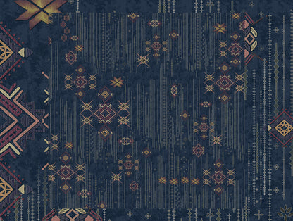 Innovations Hygro Cotton Double Quilt, 210 TC, Geometric, Dark Blue