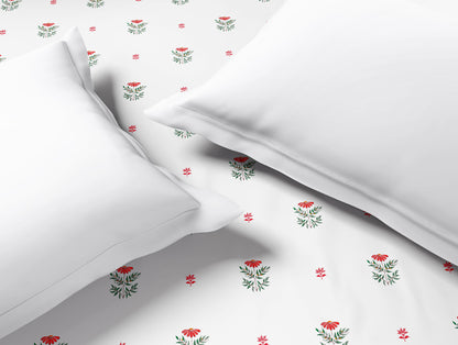 Innovations Hygro Cotton Double Quilt, 210 TC, Floral, White