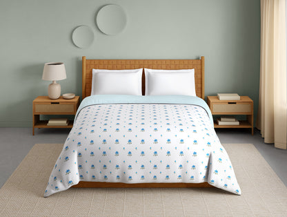 Innovations Hygro Cotton Double Quilt, 210 TC, Floral, White