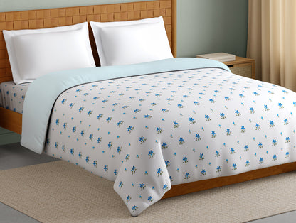 Innovations Hygro Cotton Double Quilt, 210 TC, Floral, White