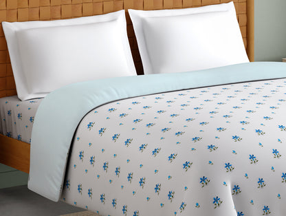 Innovations Hygro Cotton Double Quilt, 210 TC, Floral, White