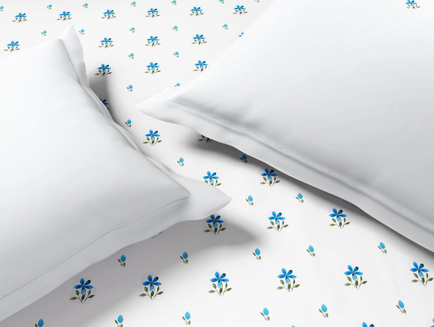 Innovations Hygro Cotton Double Quilt, 210 TC, Floral, White